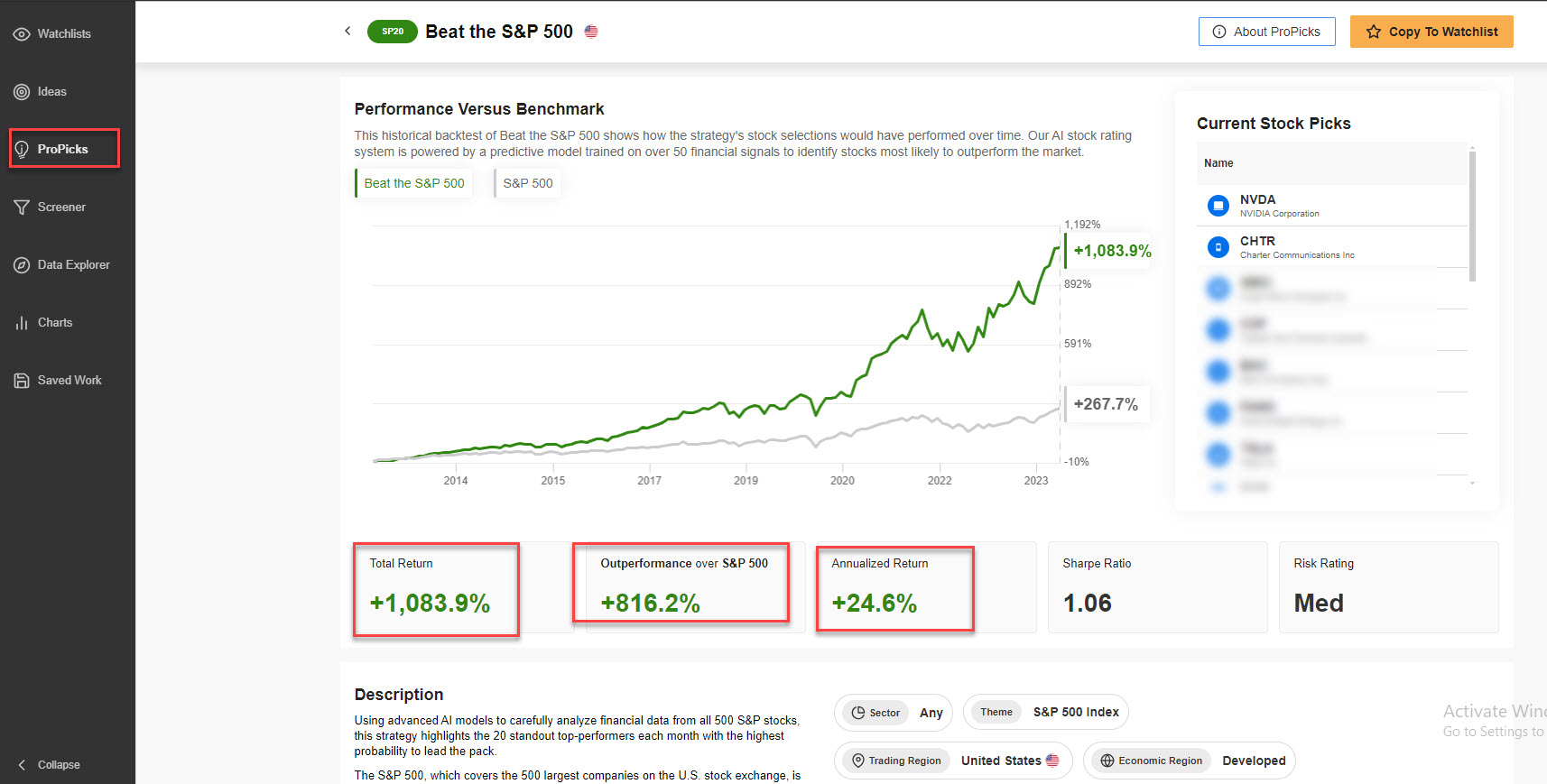 propicks beat sp 500